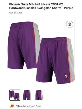 Phoenix Suns Mitchell & Ness 2001-02 Hardwood Classics Swingman Shorts - Purple